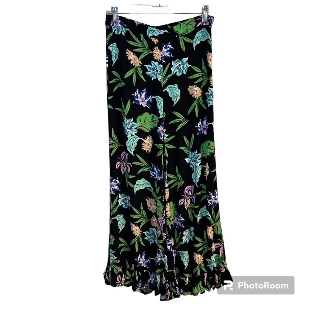 Saint Tropez - Wide Leg Tropical Palazzo, Ruffle size M